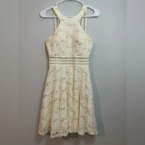 Jodi Kristopher Lace white dress with sequins 3